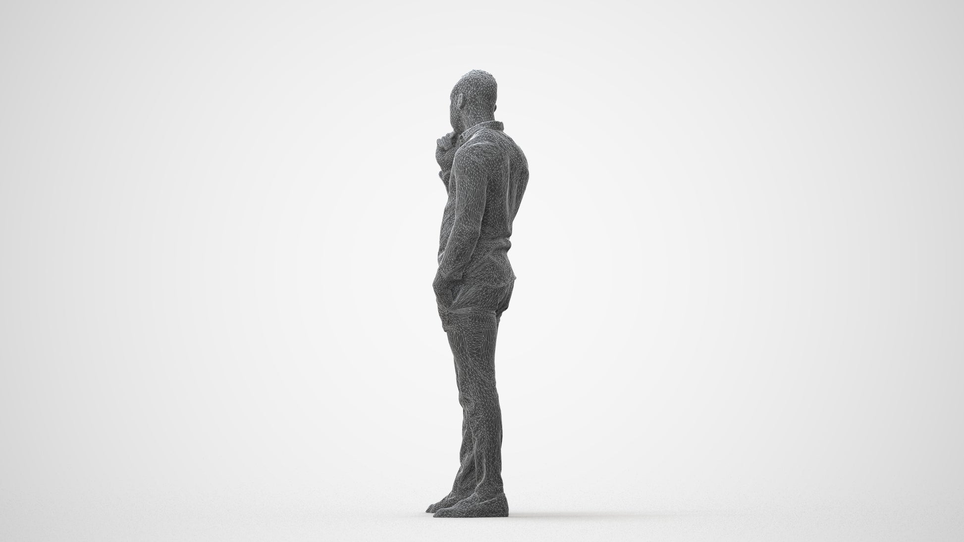 scanned 3D man business standing, photogrammetry people for Enscape and V-Ray, square thumbnail
