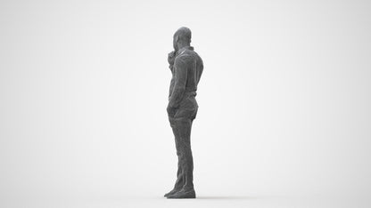 scanned 3D man business standing, photogrammetry people for Enscape and V-Ray, square thumbnail