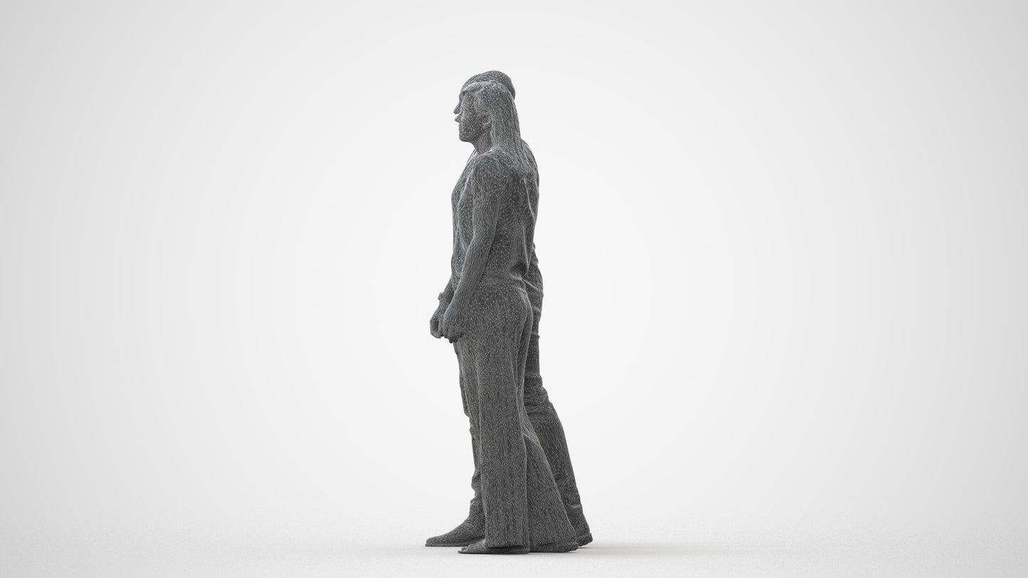 realistic 3D people woman casual couple, render-ready for V-Ray and Corona, FBX OBJ, square thumbnail