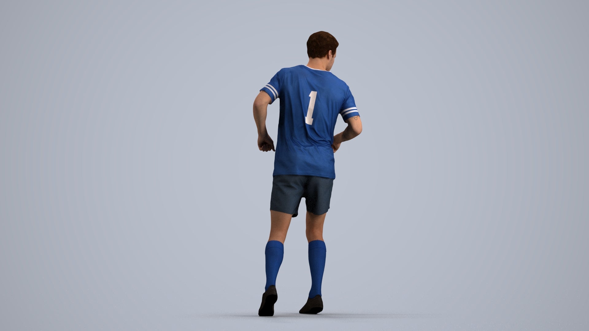 realistic 3D man sport, scanned archviz people for Blender and 3ds Max, front view render