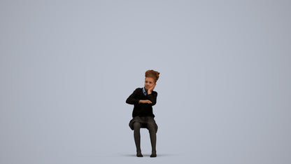 realistic 3D human girl kids, archviz people FBX OBJ for Blender, standing pose render