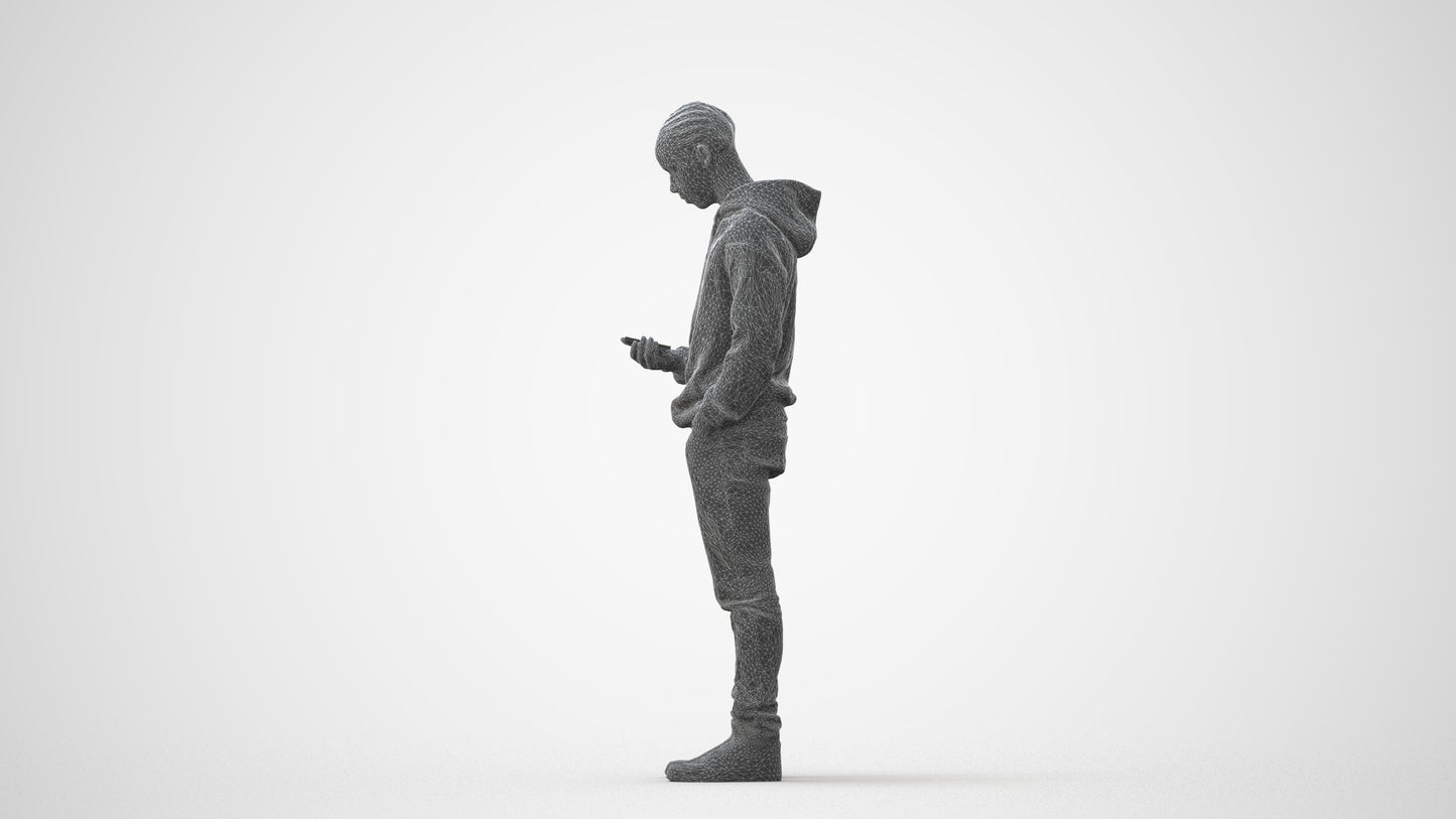 photogrammetry 3D boy casual kids, realistic human model archviz FBX, square thumbnail