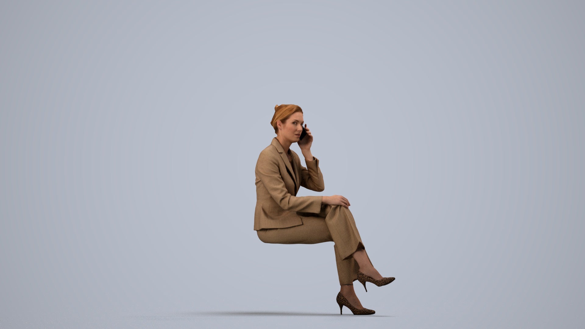 realistic 3D human man casual mix, archviz people FBX OBJ for Blender, side view render
