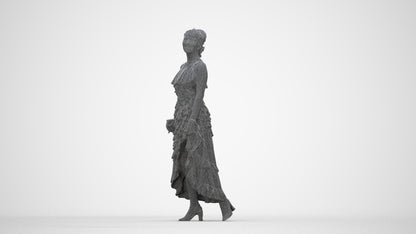 photogrammetry 3D woman formal formalaffairs, realistic human model archviz FBX, wireframe back view