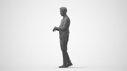 3D people model man casual walking, scanned human for 3ds Max rendering, square thumbnail
