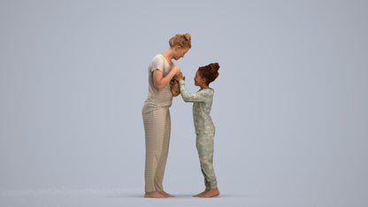 photogrammetry 3D girl mix, realistic human model archviz FBX, standing pose render