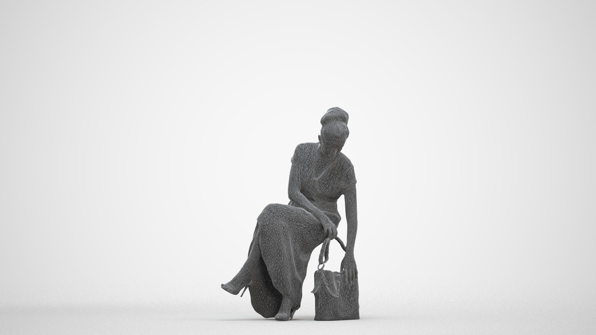 scanned 3D woman formal formalaffairs, photogrammetry people for Enscape and V-Ray, three-quarter front view render