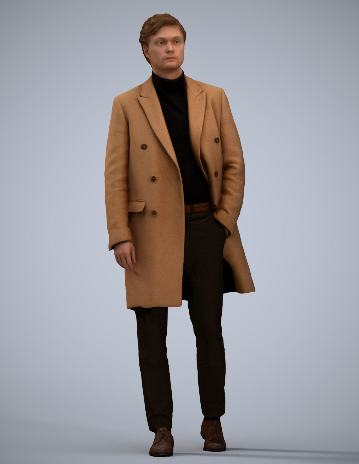 photogrammetry 3D man business walking, realistic human model archviz FBX