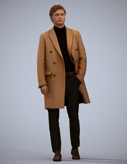 photogrammetry 3D man business walking, realistic human model archviz FBX