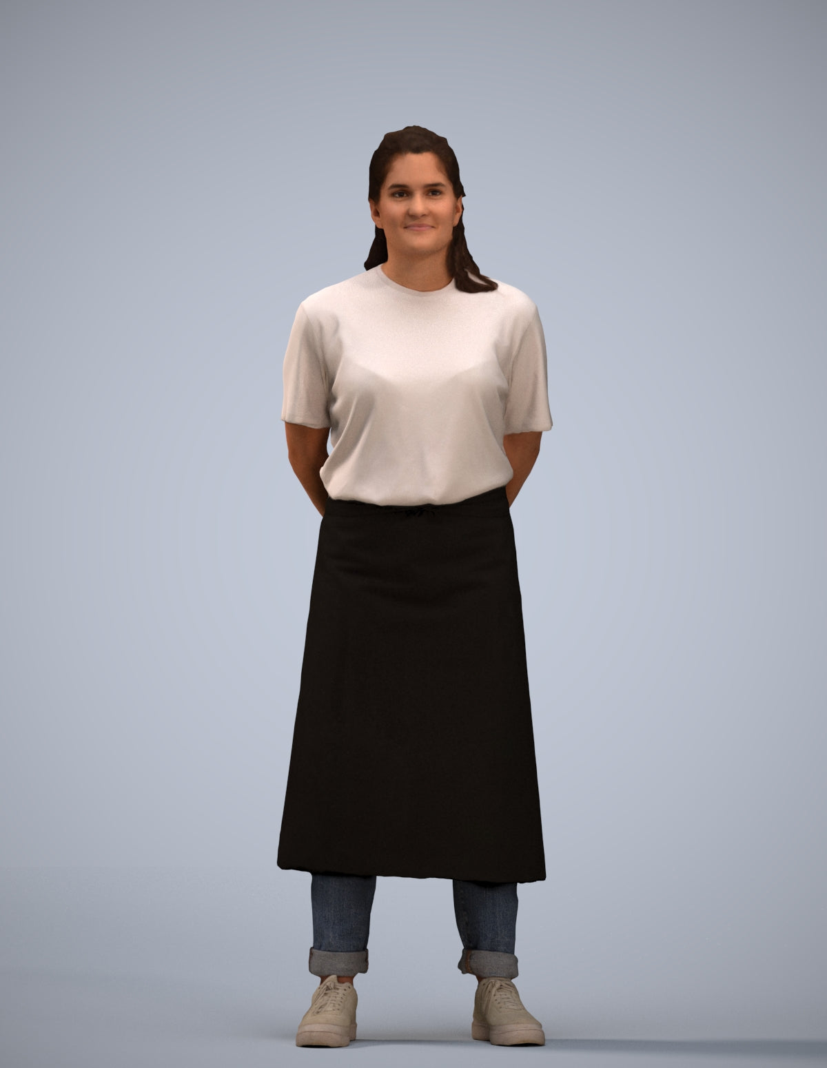 realistic 3D people woman hospitality, render-ready for V-Ray and Corona, FBX OBJ