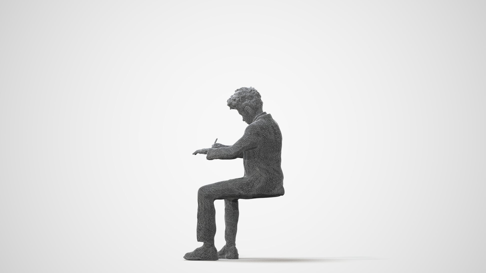 3D human model boy kids, photogrammetry scanned person for archviz, square thumbnail