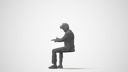 3D human model boy kids, photogrammetry scanned person for archviz, square thumbnail