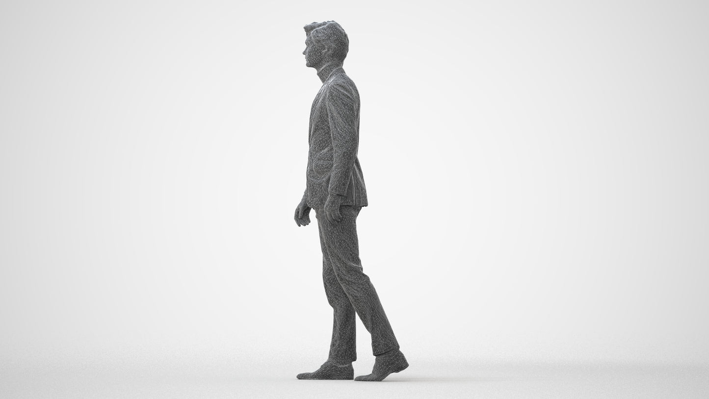 3D people model man business, scanned human for 3ds Max rendering, square thumbnail