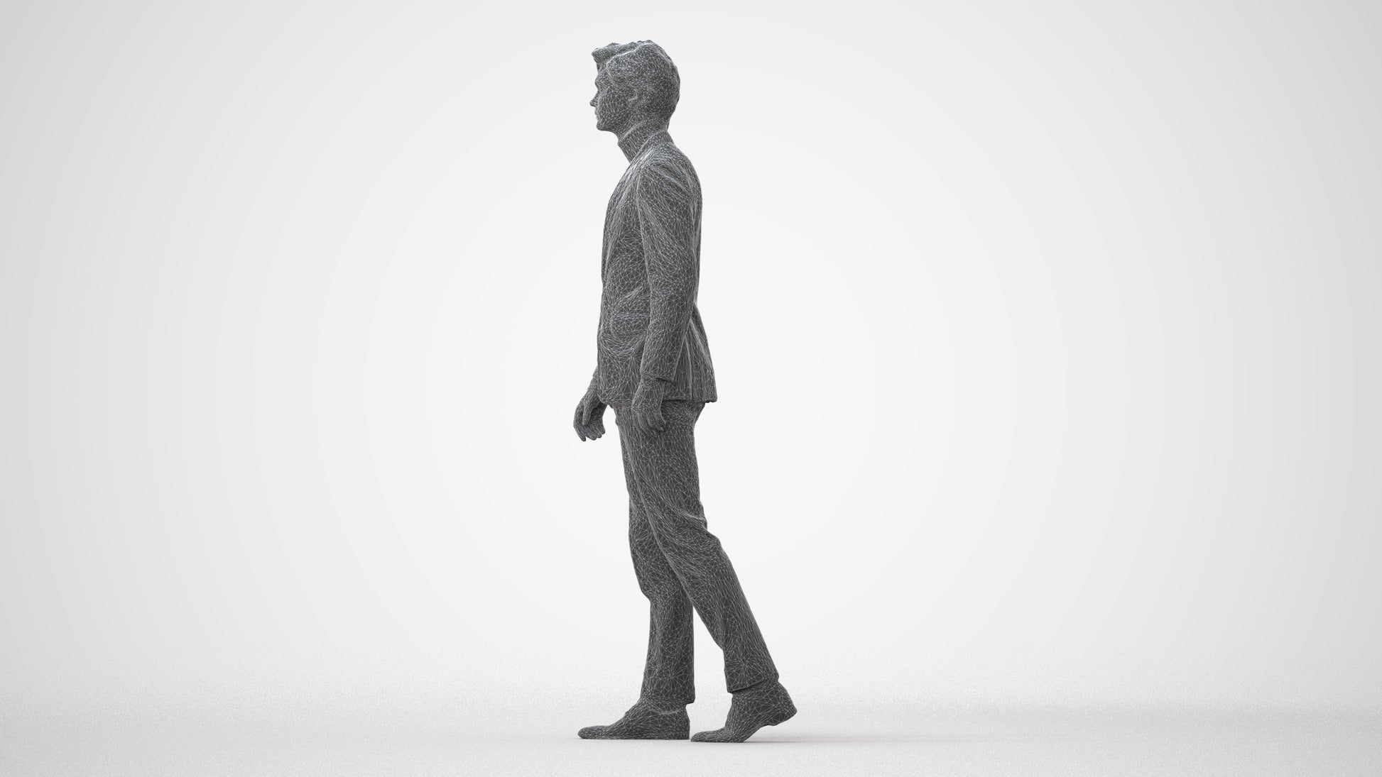 3D people model man business, scanned human for 3ds Max rendering, square thumbnail