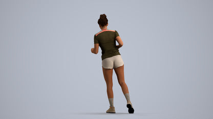 3D people model woman sport, scanned human for 3ds Max rendering, front view render
