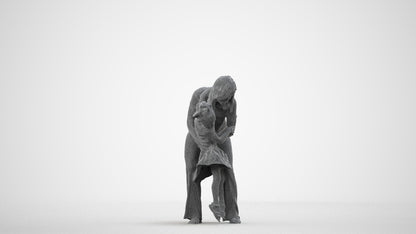 realistic 3D people girl casual kids, render-ready for V-Ray and Corona, FBX OBJ, wireframe side view