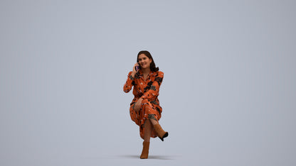 3D scanned woman sitting casual, photorealistic archviz people for Enscape and SketchUp, standing pose render