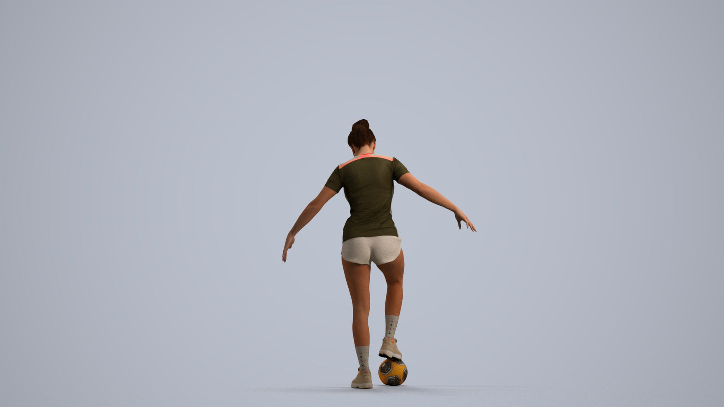 photogrammetry 3D woman sport, realistic human model archviz FBX, front view render