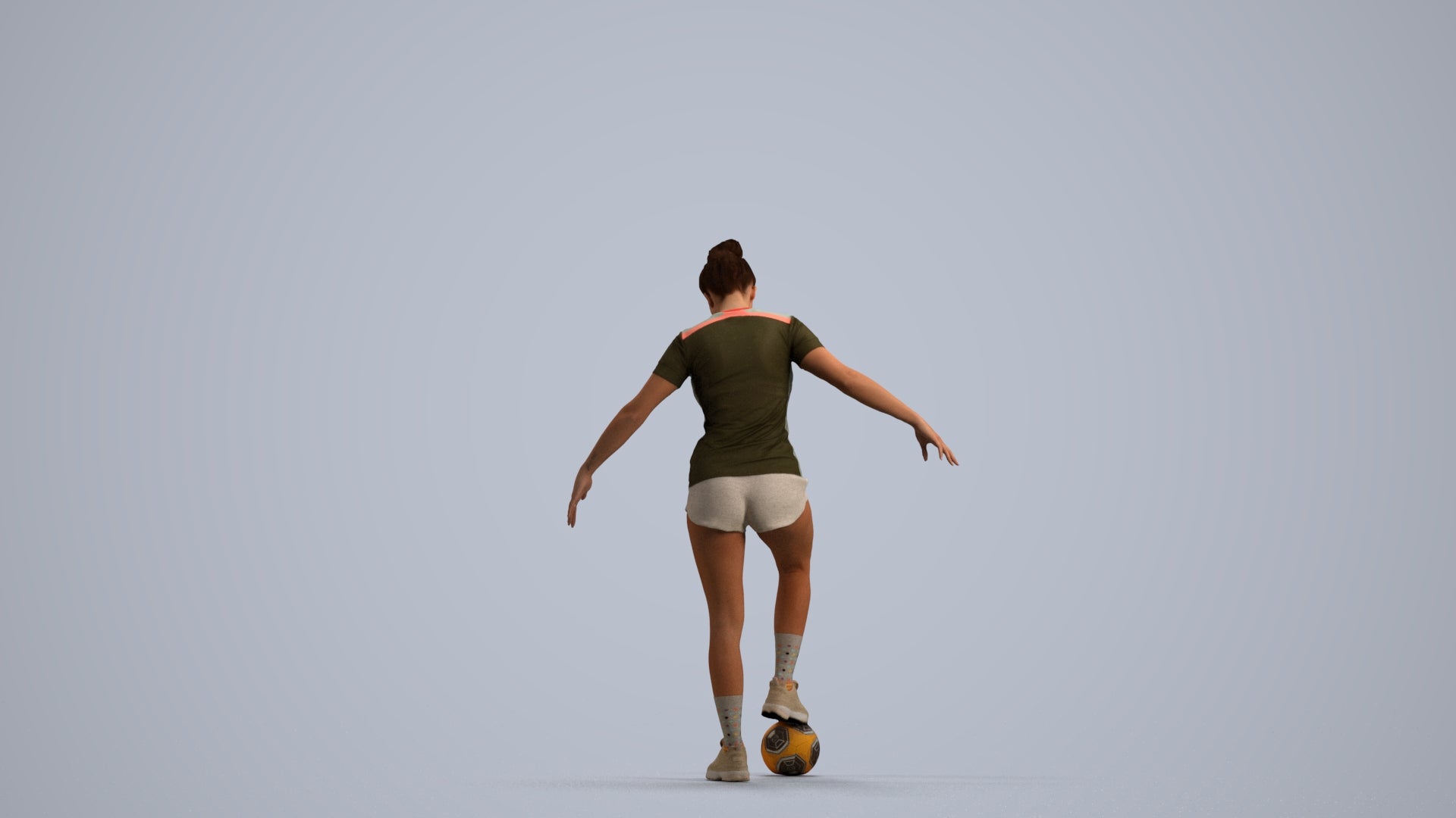 photogrammetry 3D woman sport, realistic human model archviz FBX, front view render