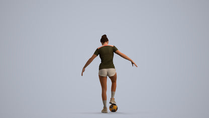 photogrammetry 3D woman sport, realistic human model archviz FBX, front view render