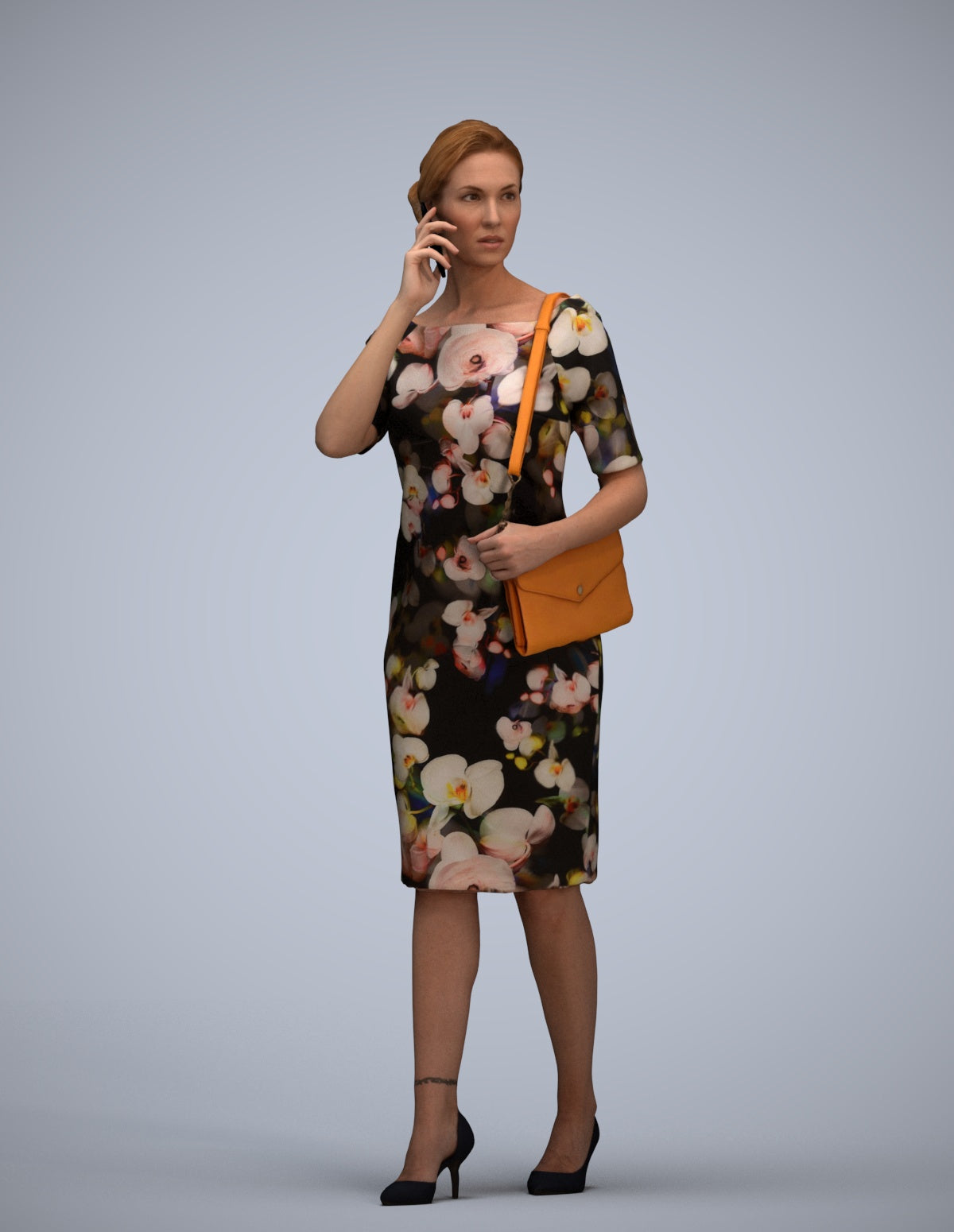 photogrammetry 3D woman casual standing, realistic human model archviz FBX