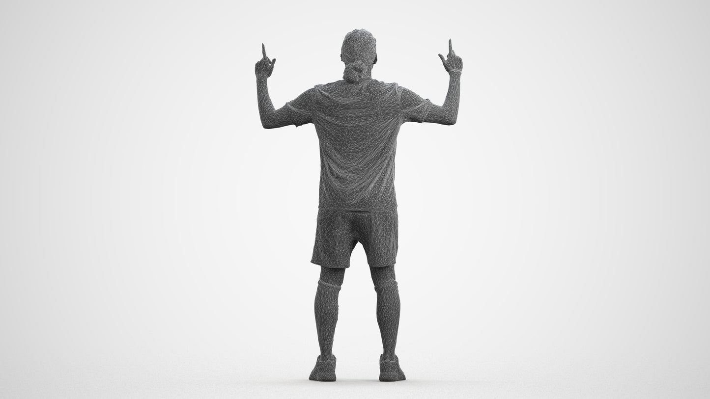 photogrammetry 3D man sport, realistic human model archviz FBX, wireframe front view