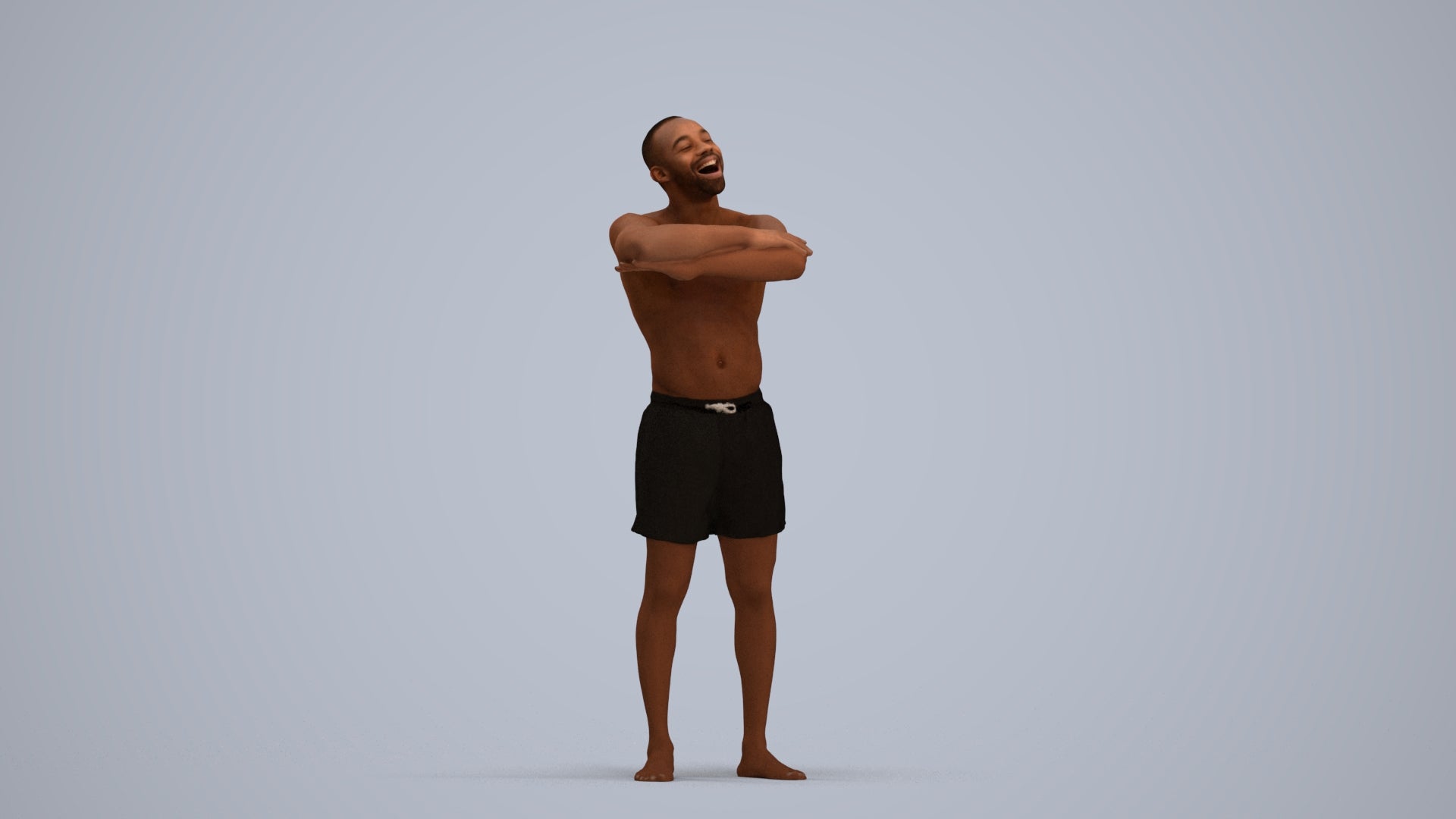 realistic 3D people man pool, render-ready for V-Ray and Corona, FBX OBJ, standing pose render