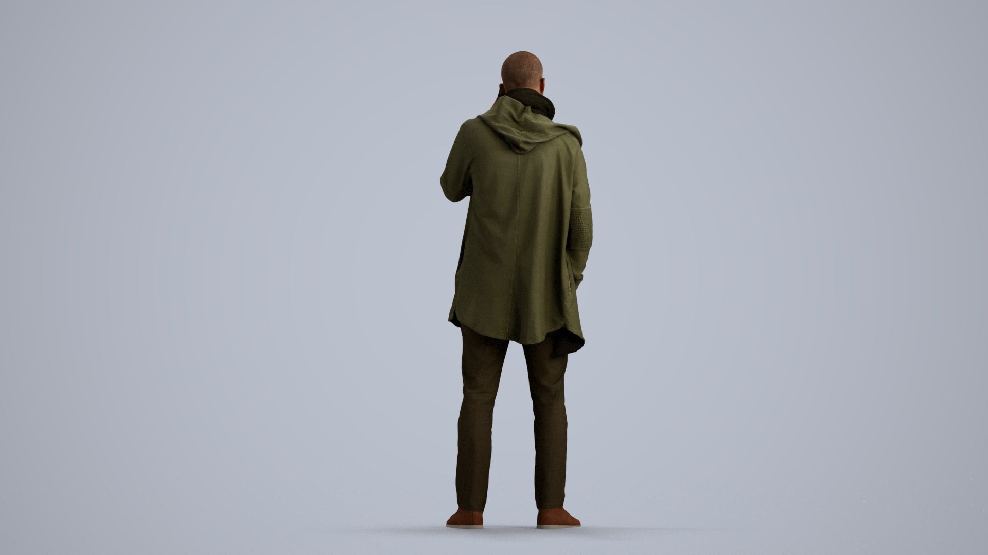 3D scanned man standing casual, photorealistic archviz people for Enscape and SketchUp, front view render