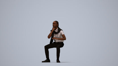realistic 3D boy casual kids, scanned archviz people for Blender and 3ds Max, top-down view render