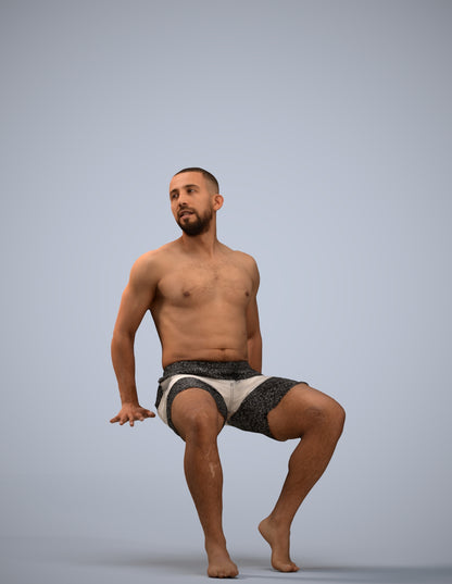3D people model man pool, scanned human for 3ds Max rendering