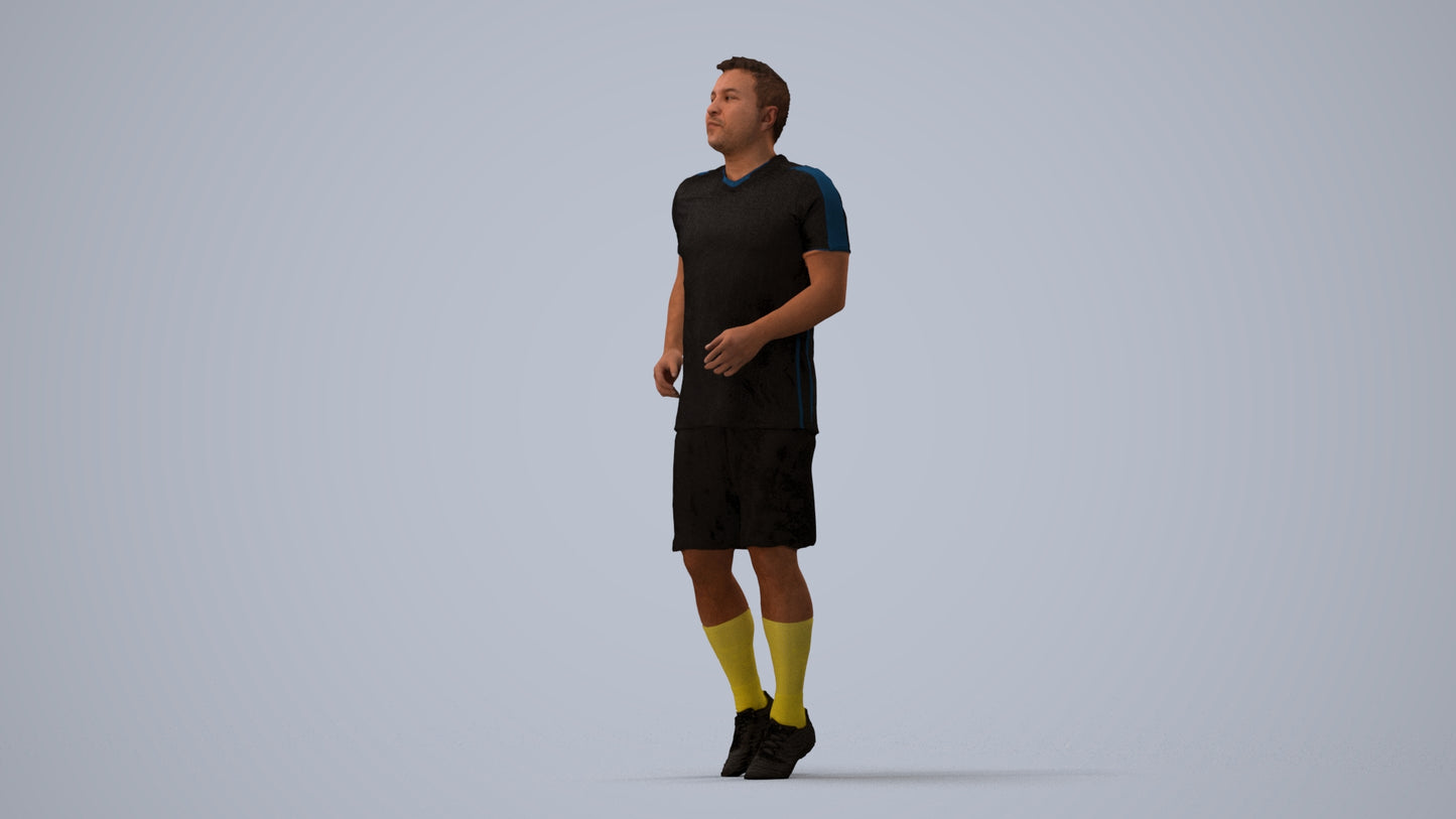realistic 3D people man sport, render-ready for V-Ray and Corona, FBX OBJ, three-quarter view render