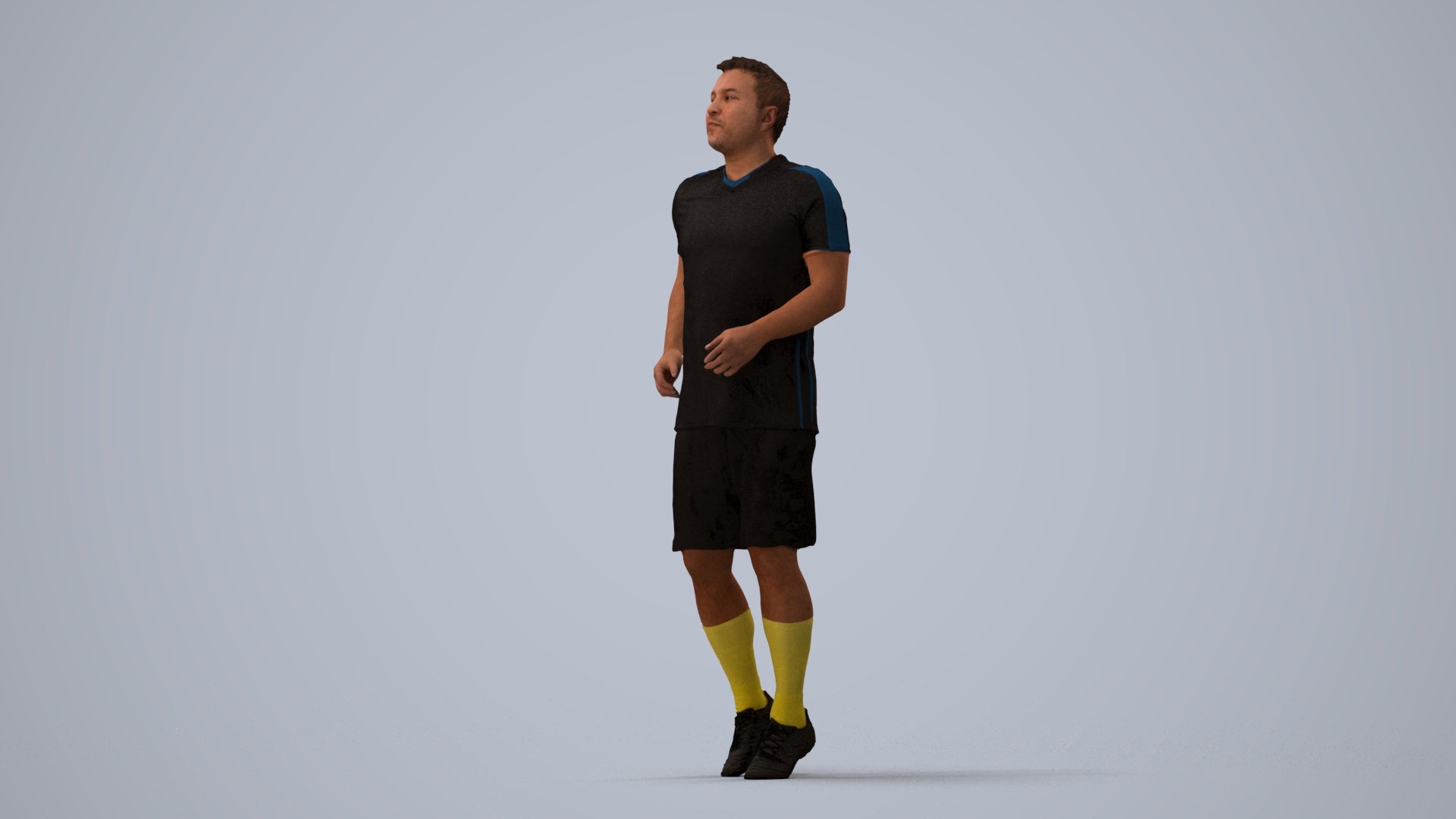 realistic 3D people man sport, render-ready for V-Ray and Corona, FBX OBJ, three-quarter view render