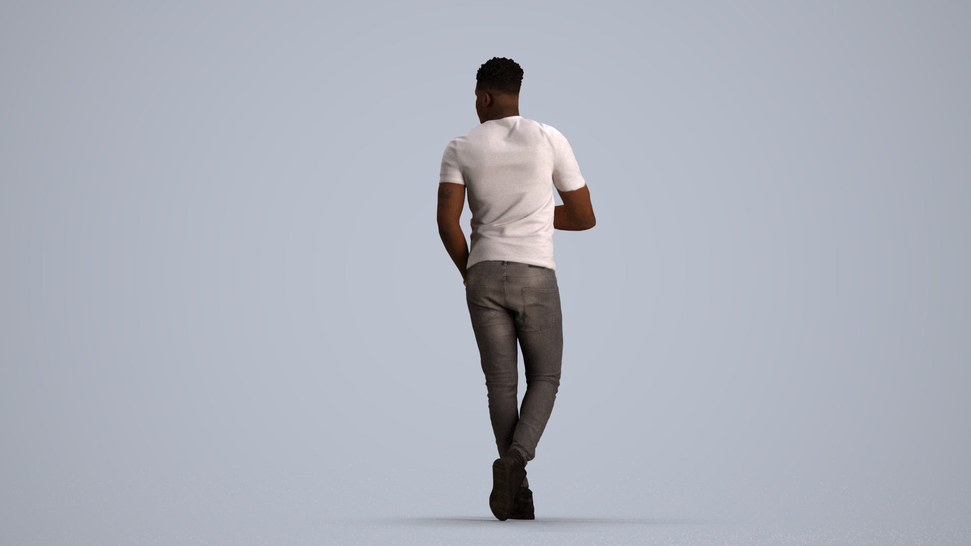 scanned 3D man casual standing, photogrammetry people for Enscape and V-Ray, front view render