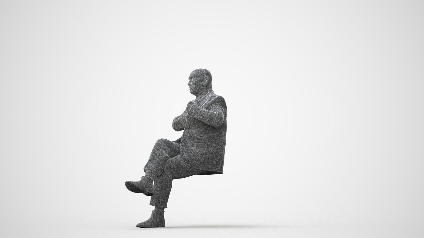realistic 3D human senior man business mix, archviz people FBX OBJ for Blender, square thumbnail