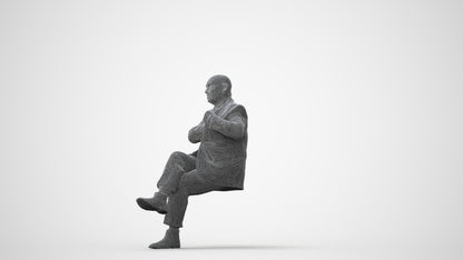 realistic 3D human senior man business mix, archviz people FBX OBJ for Blender, square thumbnail