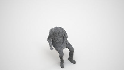 realistic 3D senior man medical, scanned archviz people for Blender and 3ds Max, wireframe three-quarter view