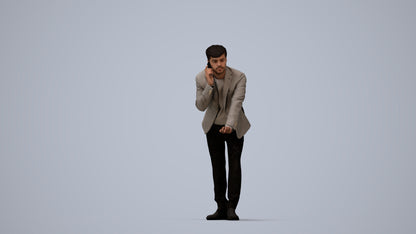 realistic 3D man business, scanned archviz people for Blender and 3ds Max, top-down view render