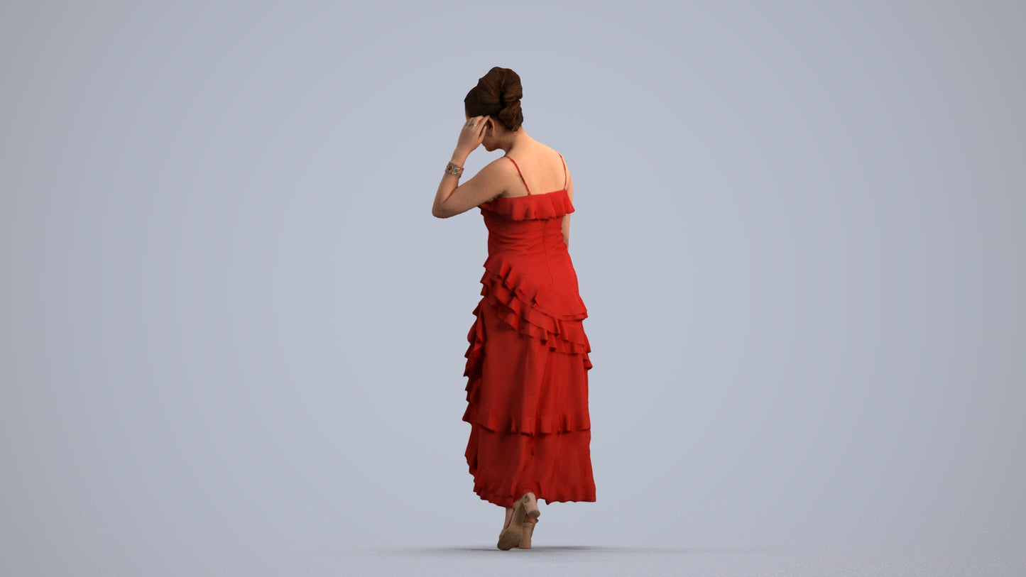 3D scanned woman formalaffairs formal, photorealistic archviz people for Enscape and SketchUp, front view render