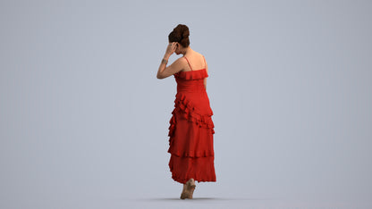 3D scanned woman formalaffairs formal, photorealistic archviz people for Enscape and SketchUp, front view render