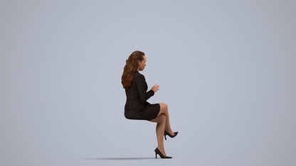 realistic 3D woman business, scanned archviz people for Blender and 3ds Max, side view render