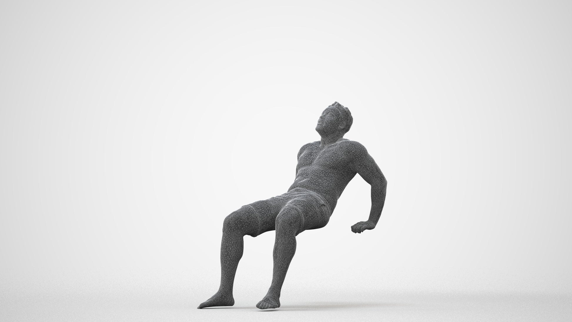 realistic 3D human man pool, archviz people FBX OBJ for Blender, square thumbnail