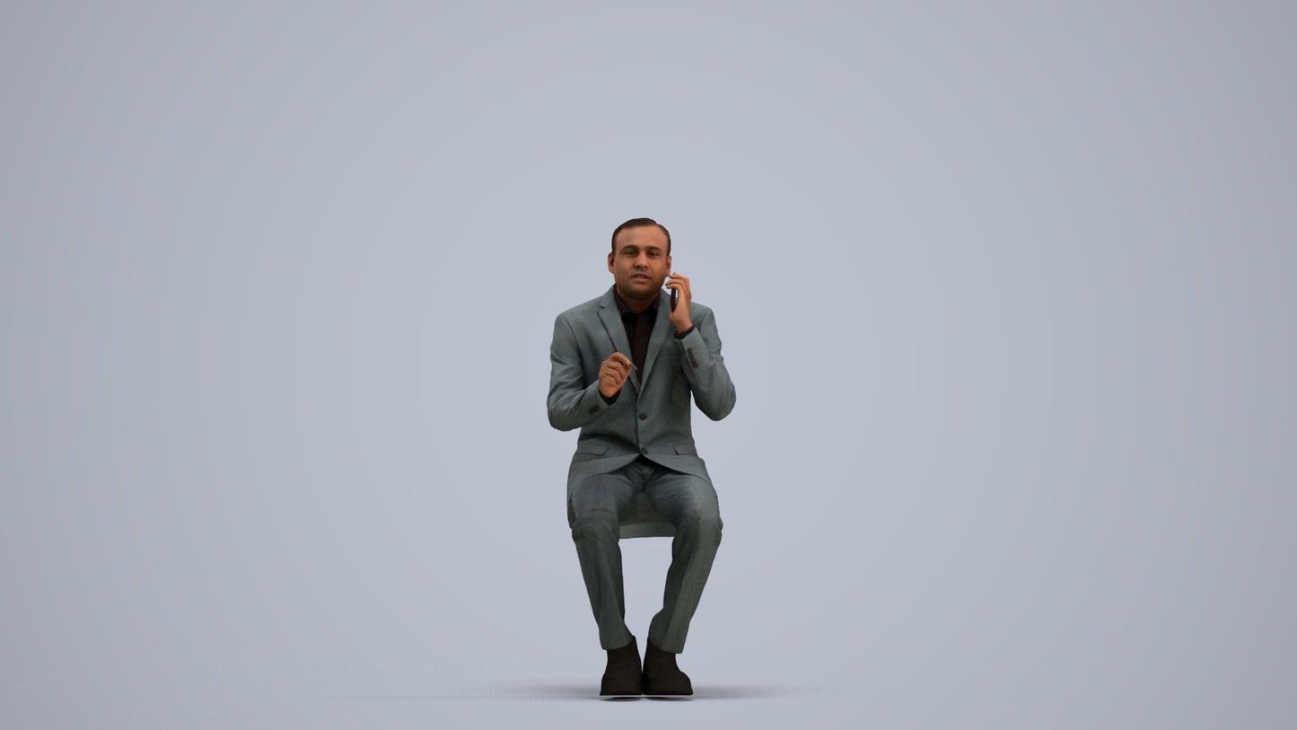 photogrammetry 3D man business shopping, realistic human model archviz FBX, standing pose render
