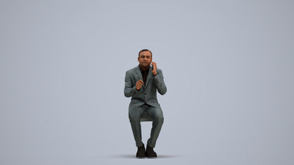 photogrammetry 3D man business shopping, realistic human model archviz FBX, standing pose render