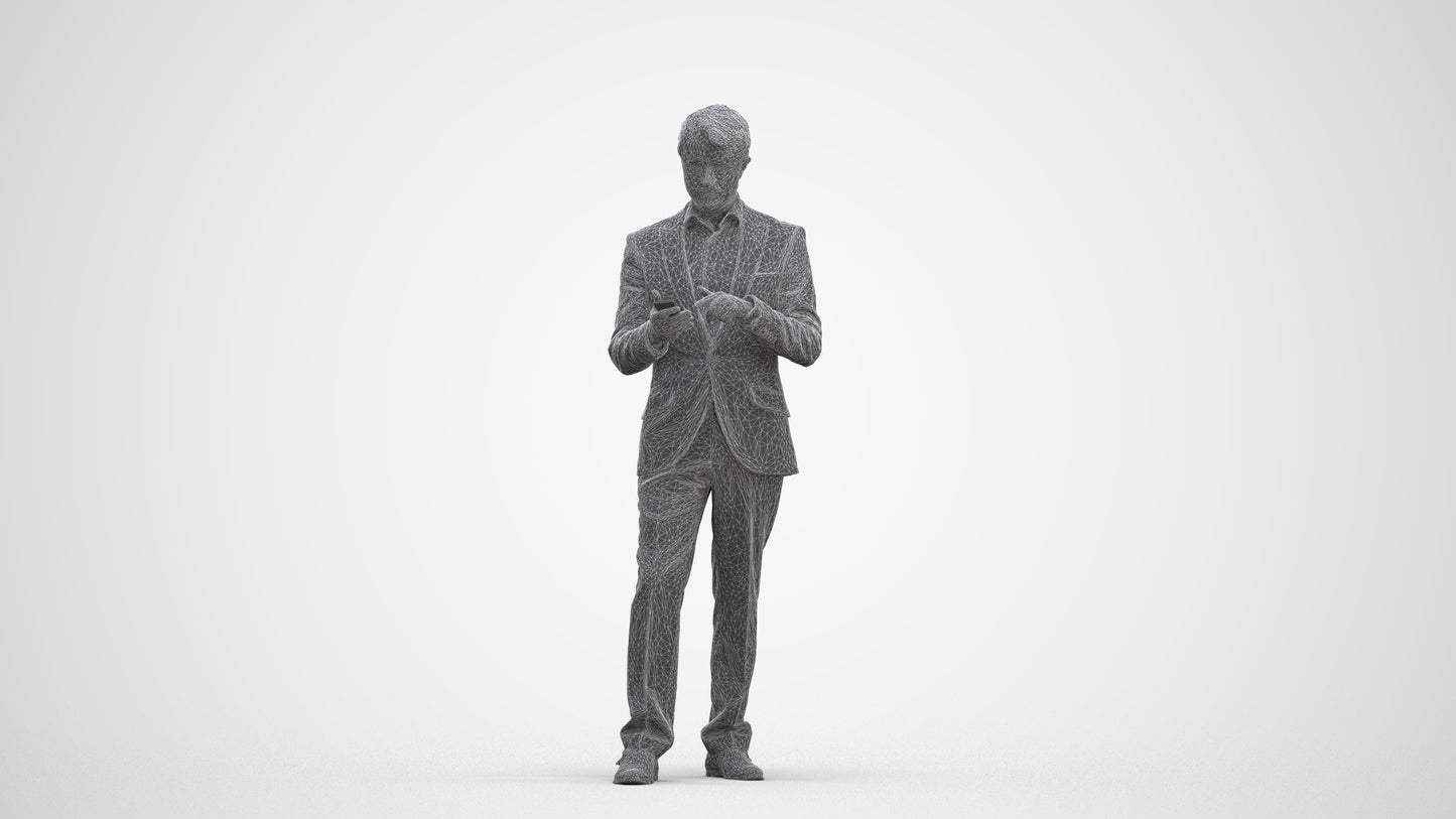 realistic 3D people man business, render-ready for V-Ray and Corona, FBX OBJ, three-quarter front view render