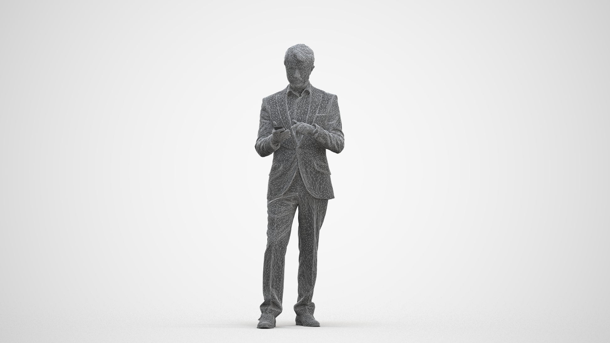 realistic 3D people man business, render-ready for V-Ray and Corona, FBX OBJ, three-quarter front view render
