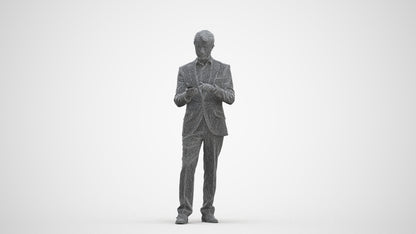realistic 3D people man business, render-ready for V-Ray and Corona, FBX OBJ, three-quarter front view render