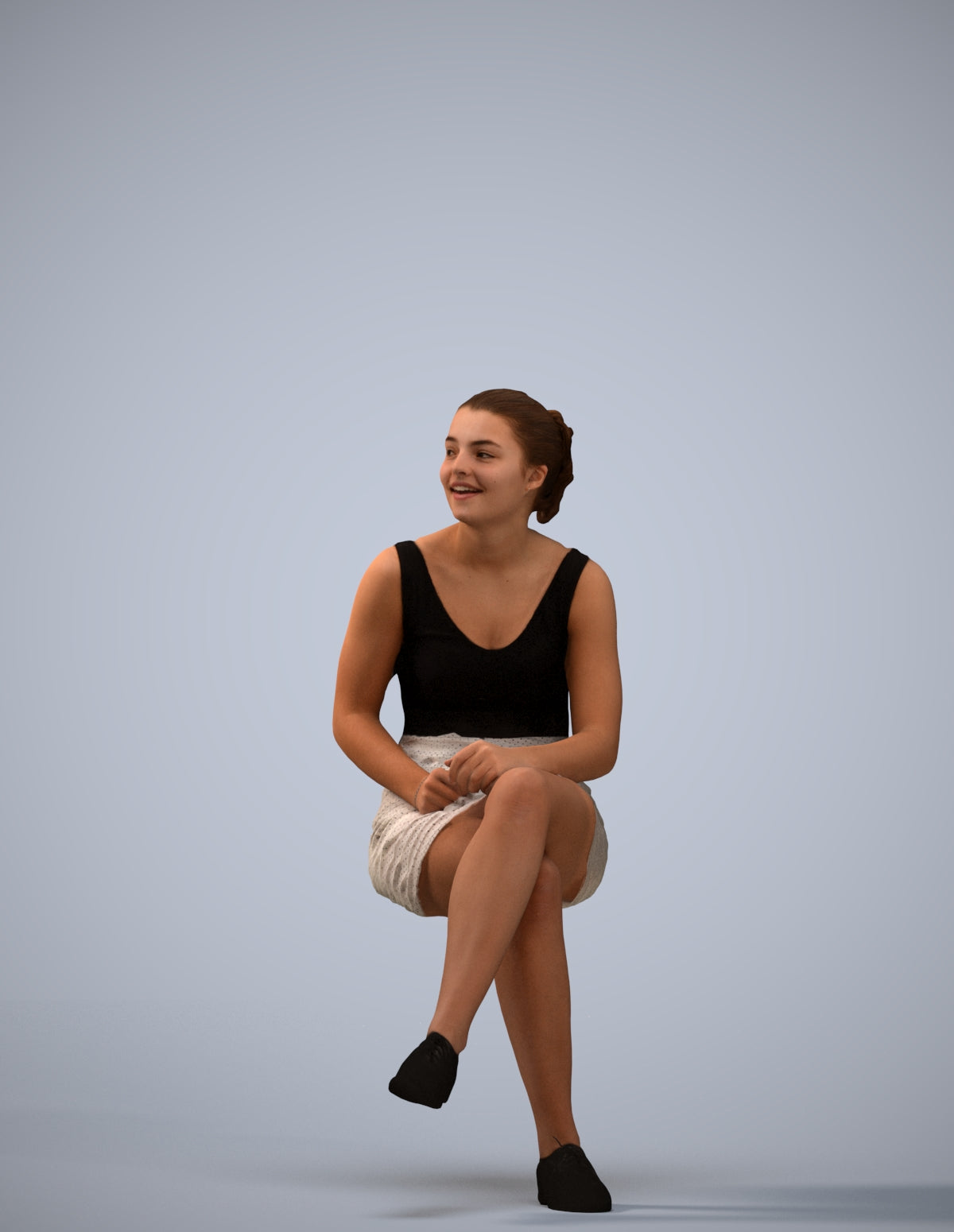 realistic 3D human girl casual kids, archviz people FBX OBJ for Blender