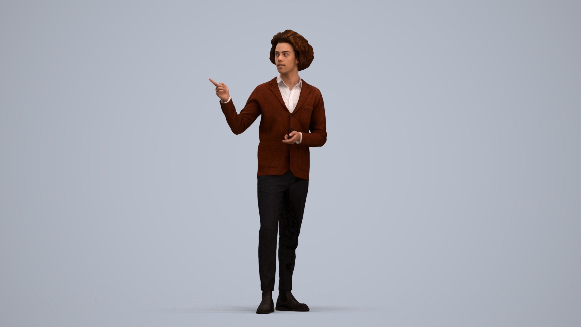 realistic 3D man business shopping, scanned archviz people for Blender and 3ds Max, standing pose render