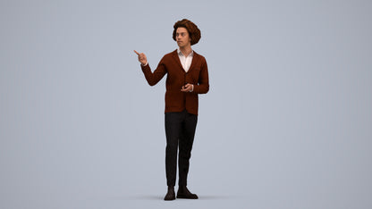 realistic 3D man business shopping, scanned archviz people for Blender and 3ds Max, standing pose render