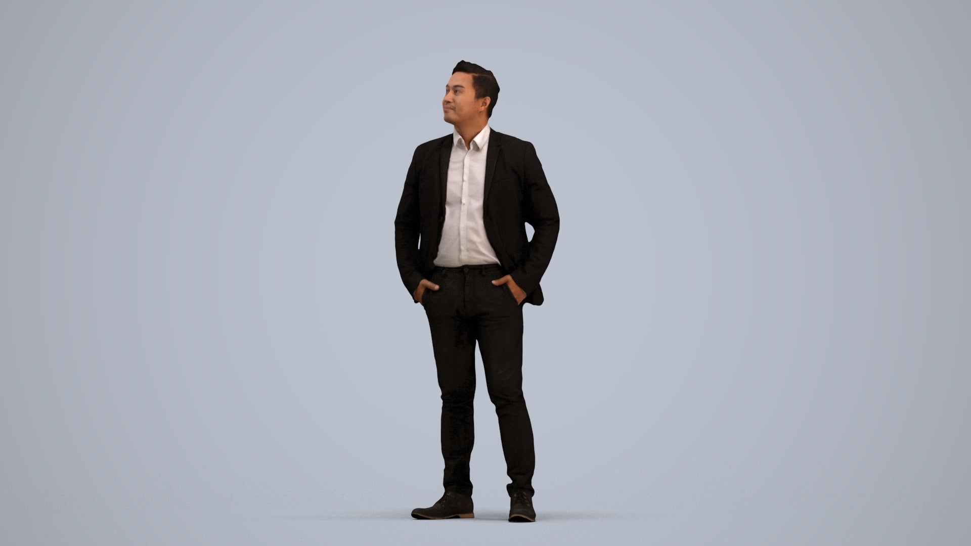 3D scanned man business, photorealistic archviz people for Enscape and SketchUp, standing pose render
